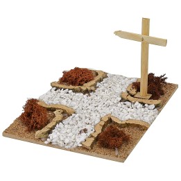 Crossroads of dirt roads in the shape of a Greek cross 19x15x1