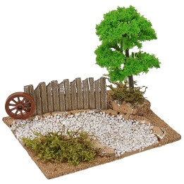 Curved dirt road with parapet cm 16x13,5x13,5 h