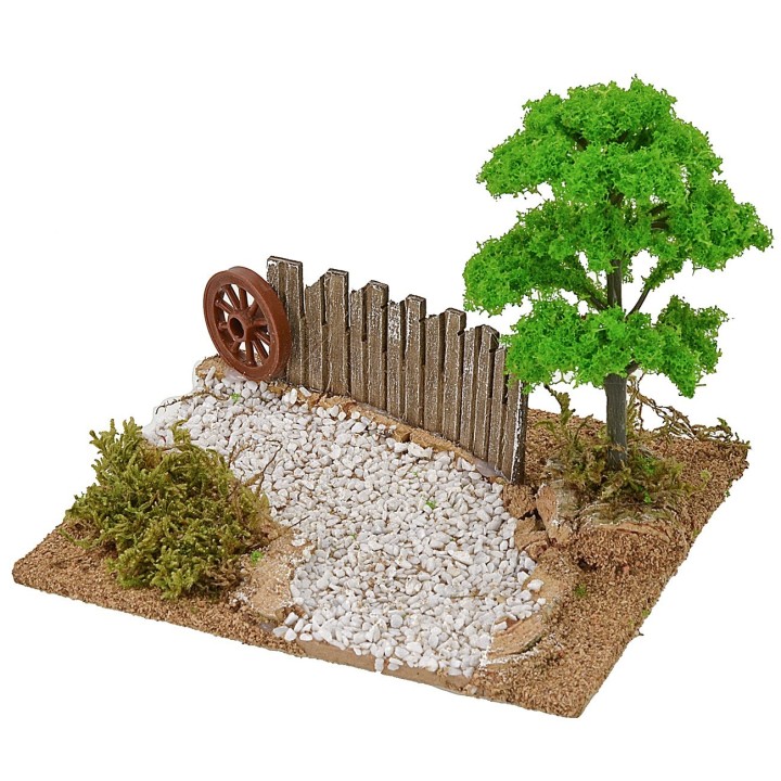 Curved dirt road with parapet cm 16x13,5x13,5 h