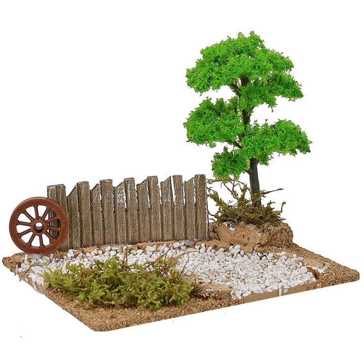 Curved dirt road with parapet cm 16x13,5x13,5 h