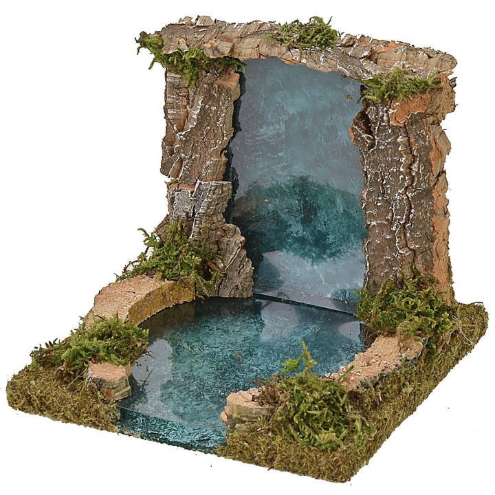 Cascada y lago efecto profundidad cm 13,5x13,5x12,5 h