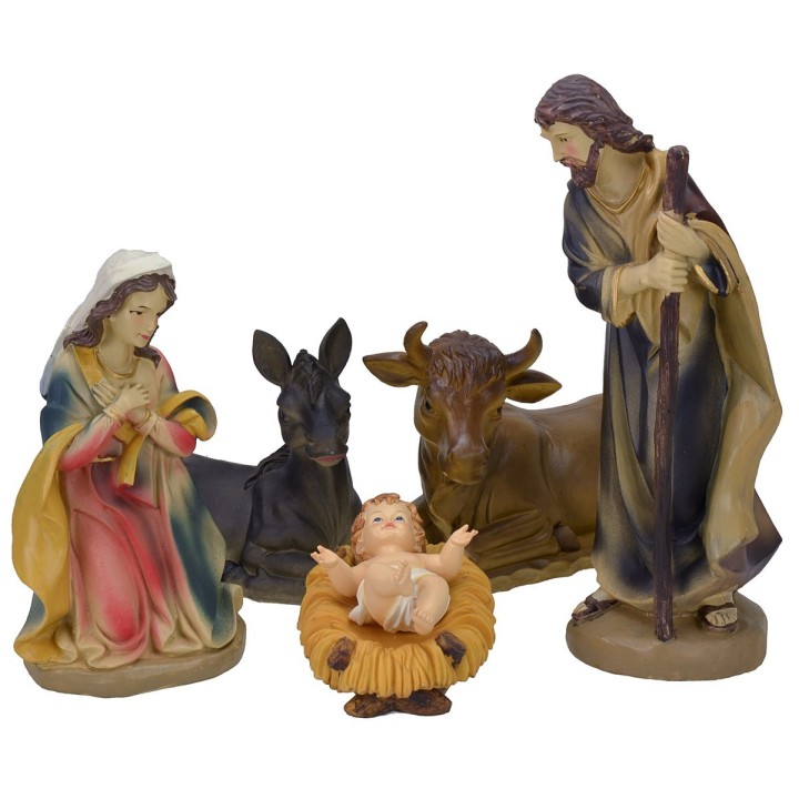 Natividad 5 figuras para belén en resina serie 40 cm