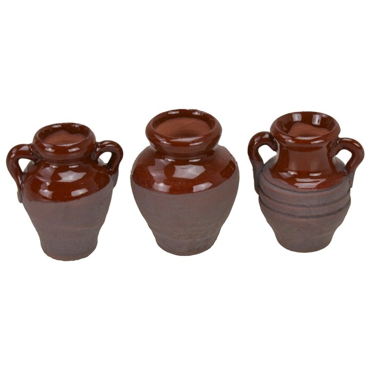 Conjunto de 3 ánforas envejecidas de 4 cm de altura