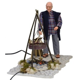 Castañero en movimiento de 30 cm con fuego