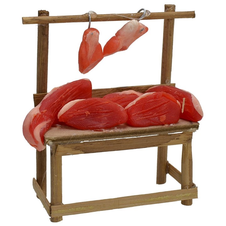Banco de carne en cera 7,5x3,5x8,5 h.