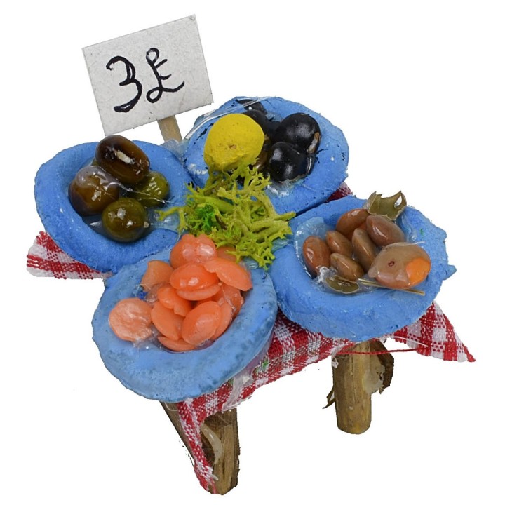Banquet of fish 2.5x2.5x3.5 cm for nativity scene for 6 cm