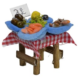 Puesto de pescado de 2,5x2,5x3,5 cm para belén para figuras de