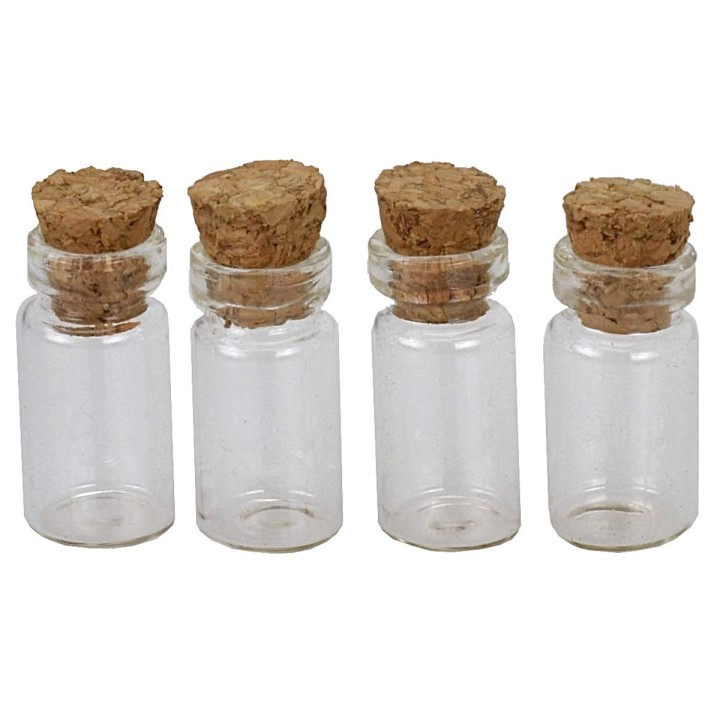 Set 4 vasetti in vetro con tappo apribile cm 2,5