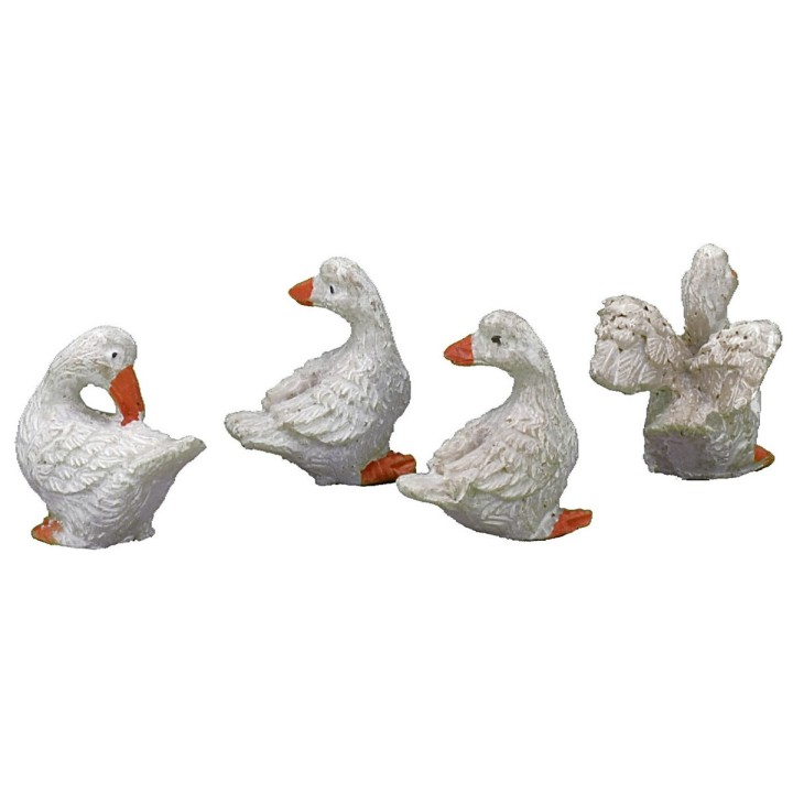 Set of 4 resin ducks 3 cm