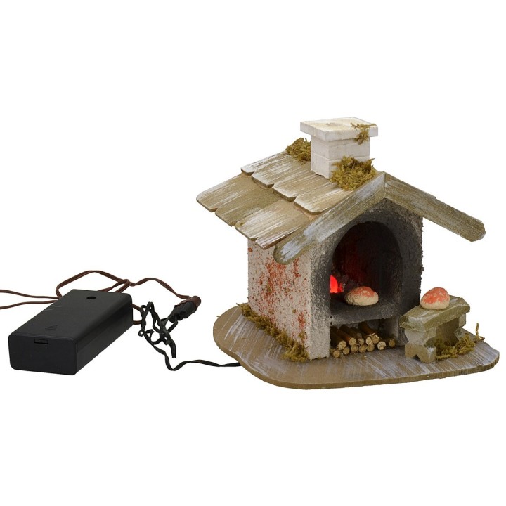 Forno per fornaio funzionante a batterie cm 12x13x11 h