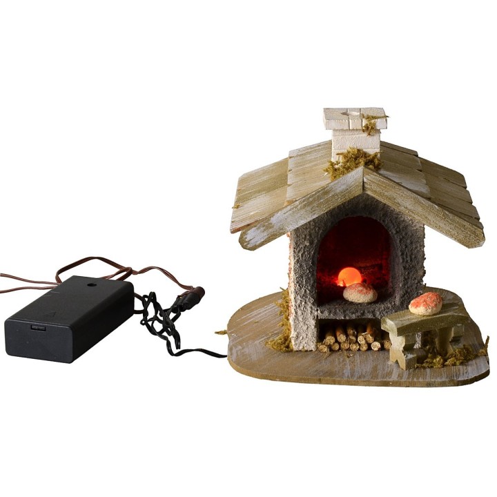 Forno per fornaio funzionante a batterie cm 12x13x11 h