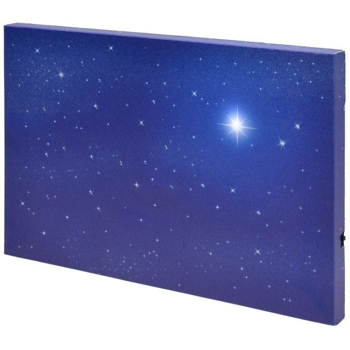 Cielo estrellado con estrella polar fibras ópticas cm 50x40x1,7