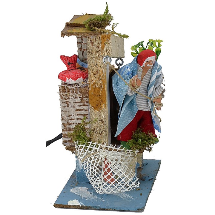 Pescatore sul molo in movimento 10 cm