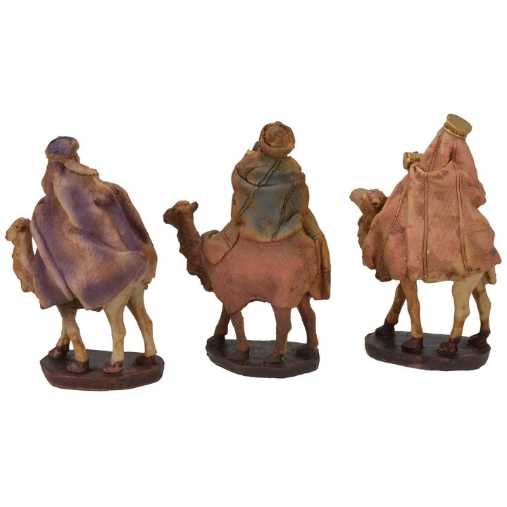Set of 3 Magi on camel in resin series 10 h cm