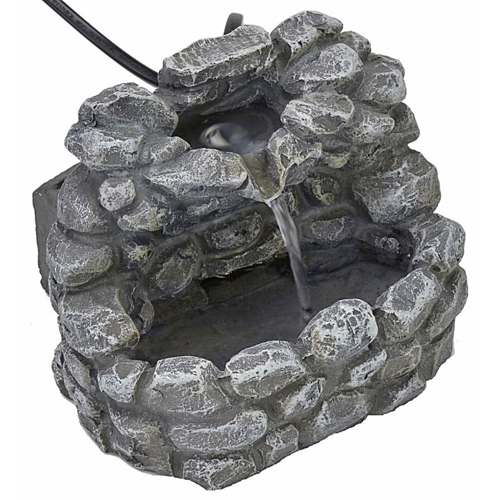 Fuente de resina funcional efecto piedra 13x12x11 h