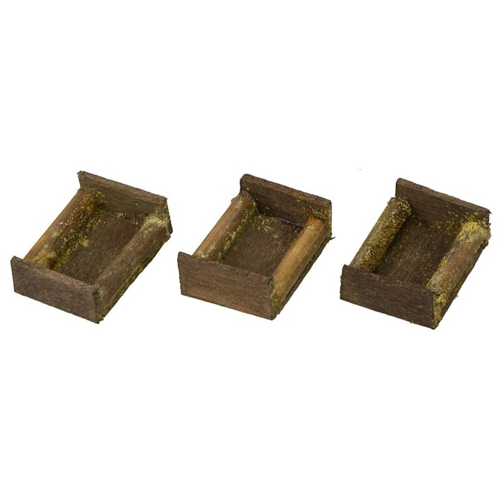 Set 3 cassette vuote in legno cm 2,4x1,8x0,8 h