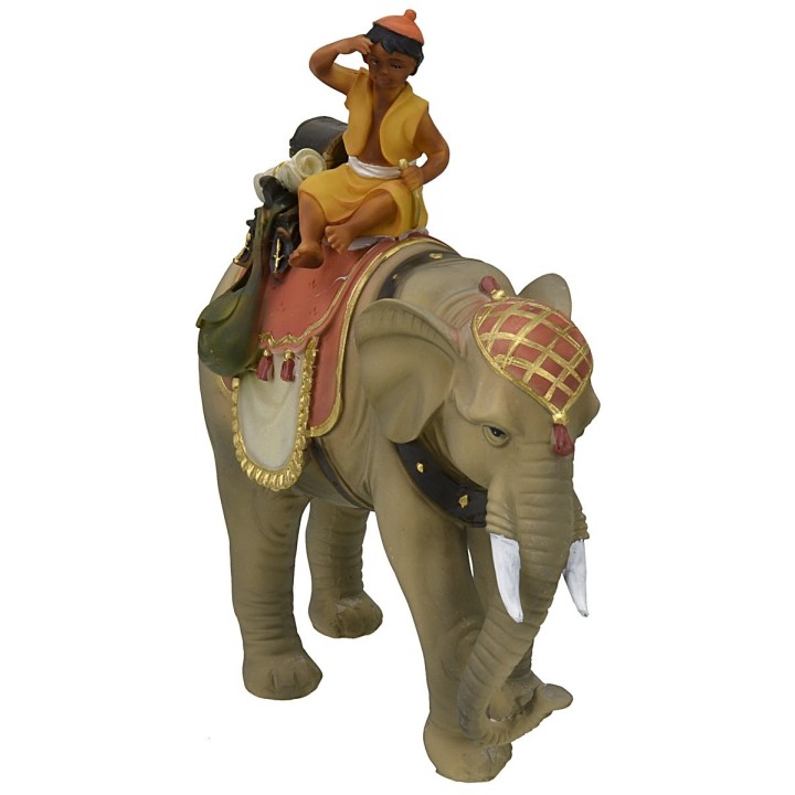 Resin young boy on elephant series 12 cm