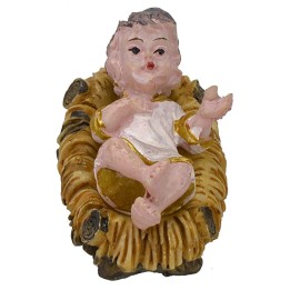 Baby Jesus cm 5 in resin with cradle for 15 cm statues