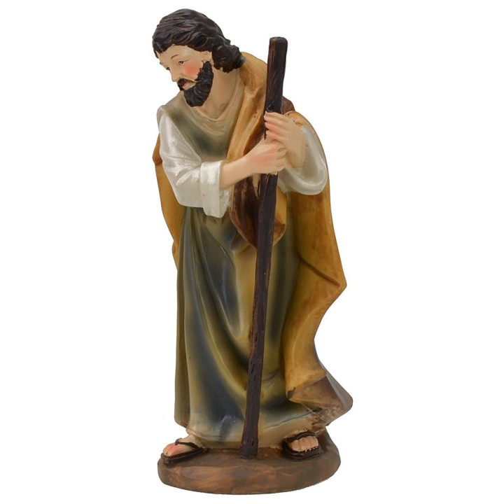 Natividad 5 figuras con Jesús sentado en resina serie 15 cm