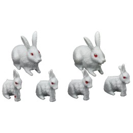 Familia de conejos para estatuas de 12 cm