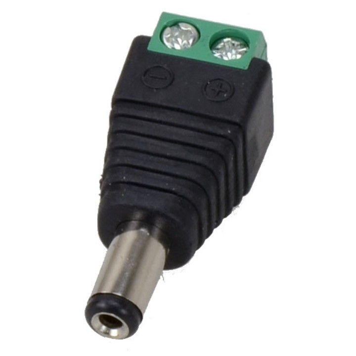 Connettore maschio 5,5x2,1mm con morsetti a vite