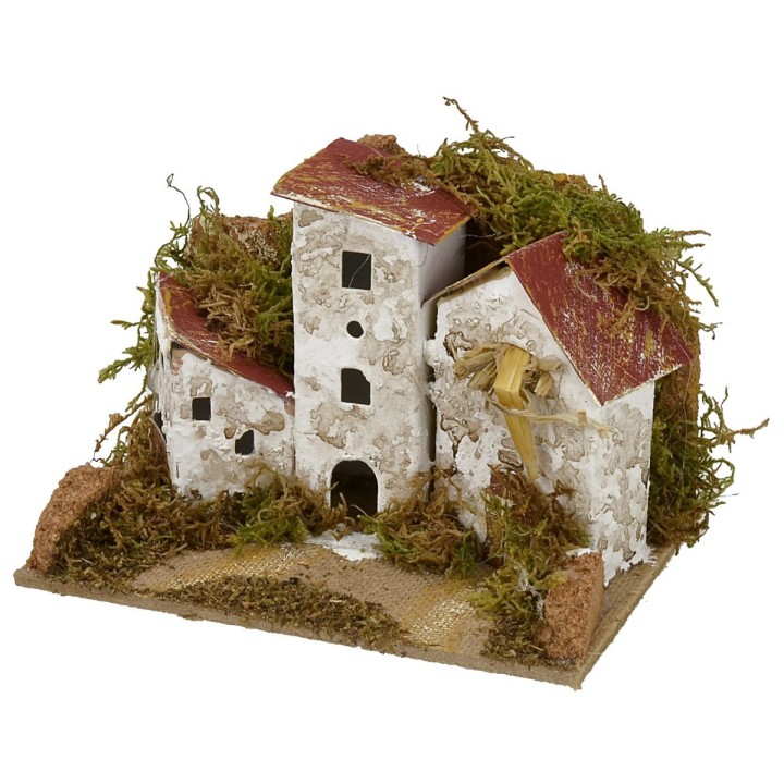 Grupo de casitas para belén de 15x10,5x10 cm h