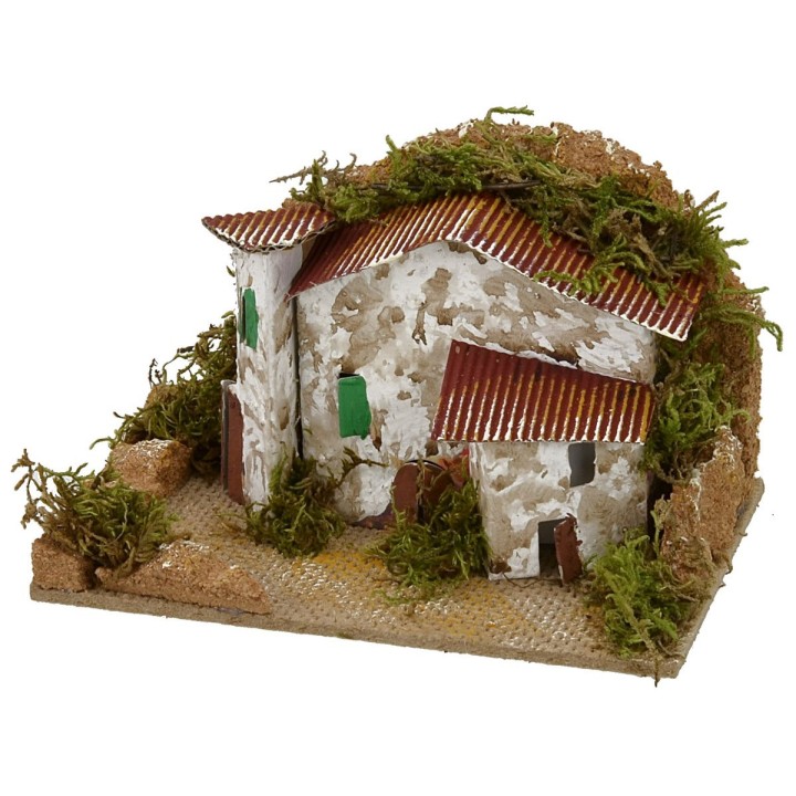 Casitas con patio para belén de 15x10,5x9,5 cm h