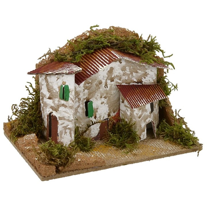Casitas con patio para belén de 15x10,5x9,5 cm h