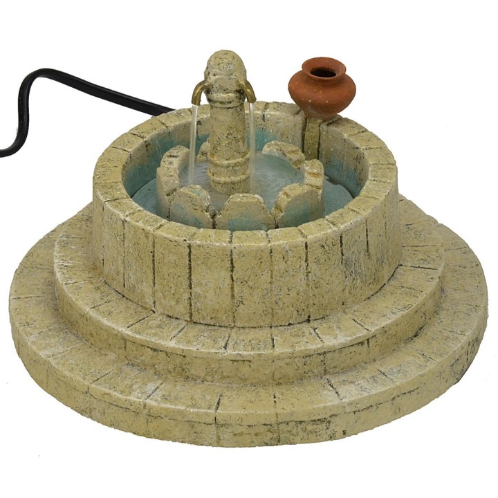 Fontana presepe con colonna a 3 uscite d'acqua funzionante