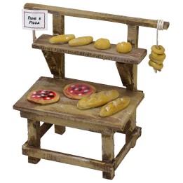 Banchetto con pane e pizze cm 11x6x10,5 h