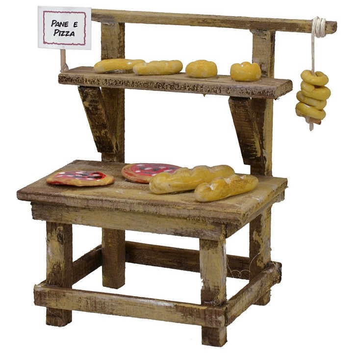Banchetto con pane e pizze cm 11x6x10,5 h