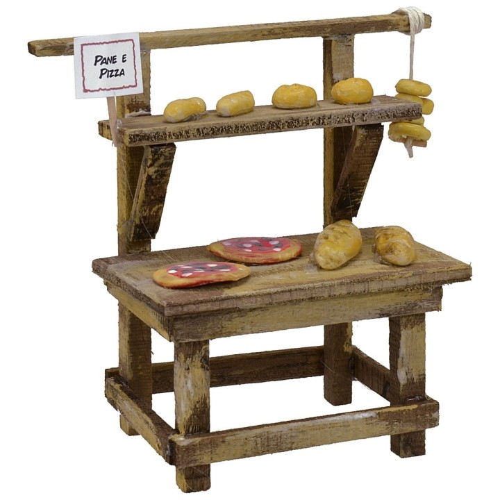 Banchetto con pane e pizze cm 11x6x10,5 h