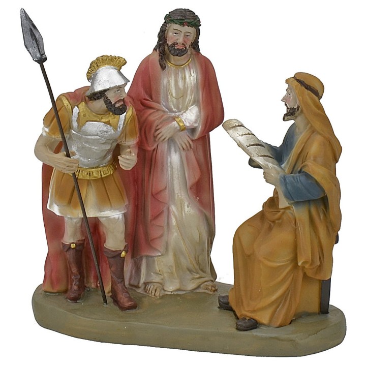 Escena del juicio a Jesús, figuras pascuales de 13 cm.