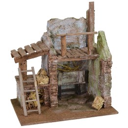 Granero con pesebre de 20X14,5X21,5 cm h