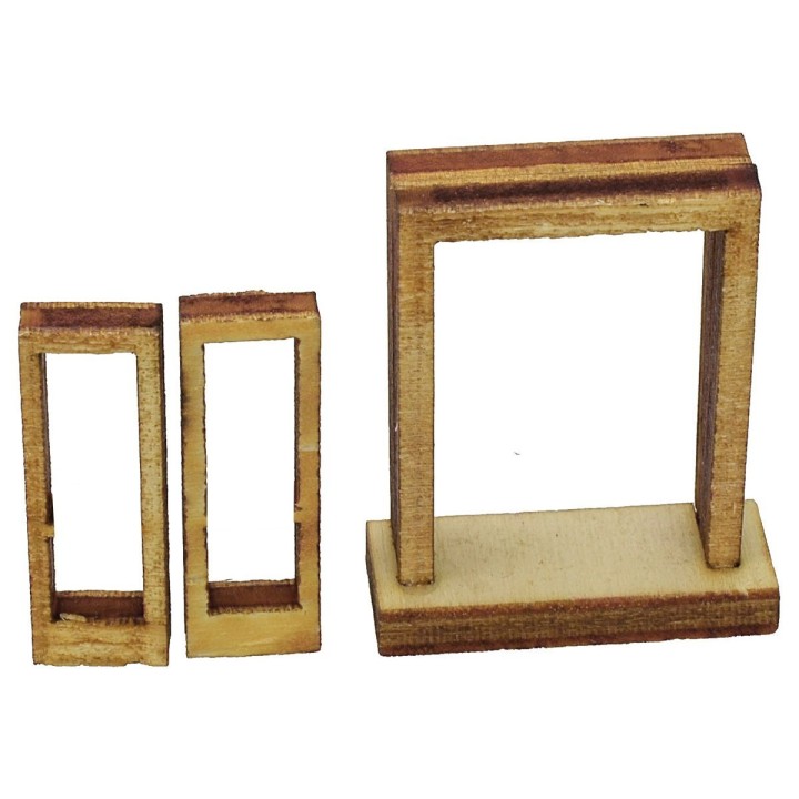 Window with wooden frame cm 2,7x1x3,4 h