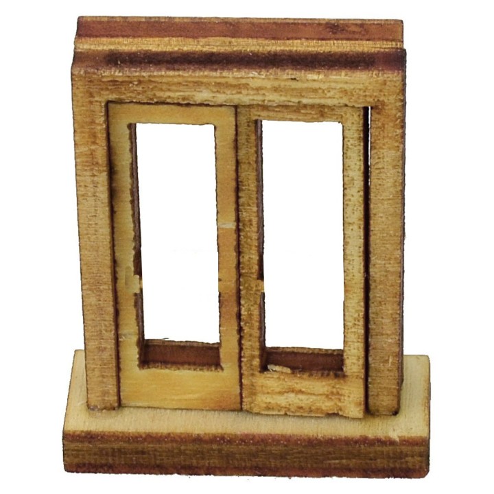 Window with wooden frame cm 2,7x1x3,4 h