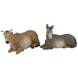 Bue e Asino in resina serie Pigini per statue cm 13