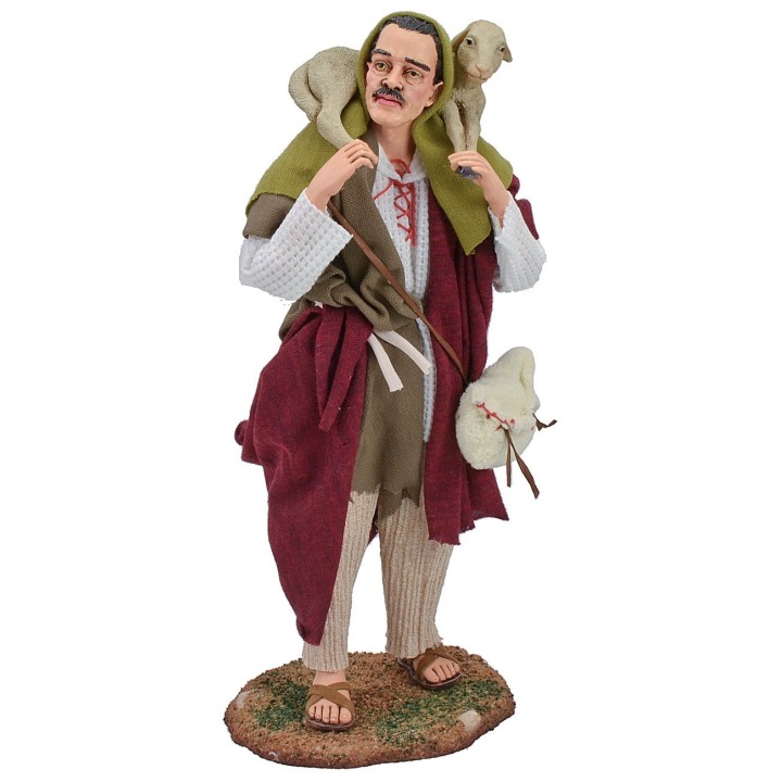 Pastore con agnello in spalle 30 cm Pigini