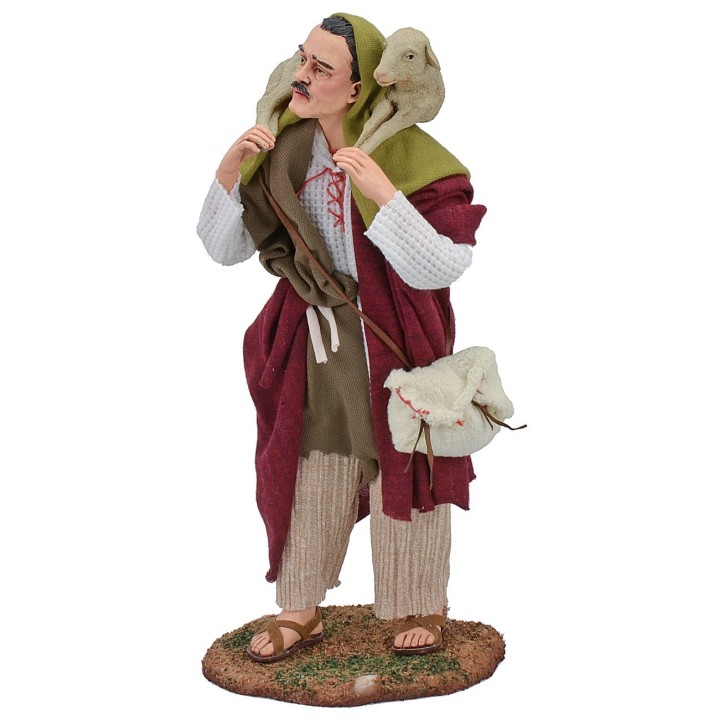Shepherd with lamb on shoulders 30 cm Pigini
