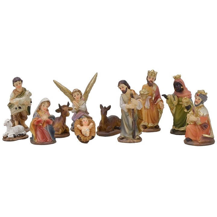 Set Natividad 11 figuras 5 cm en resina para Pesebre