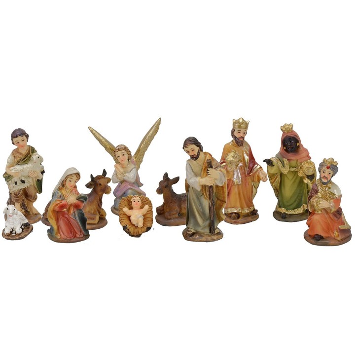 Set Natività 11 soggetti 5 cm in resina per Presepe