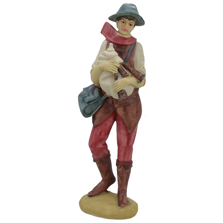 Boy with bagpipe in resin 30 cm