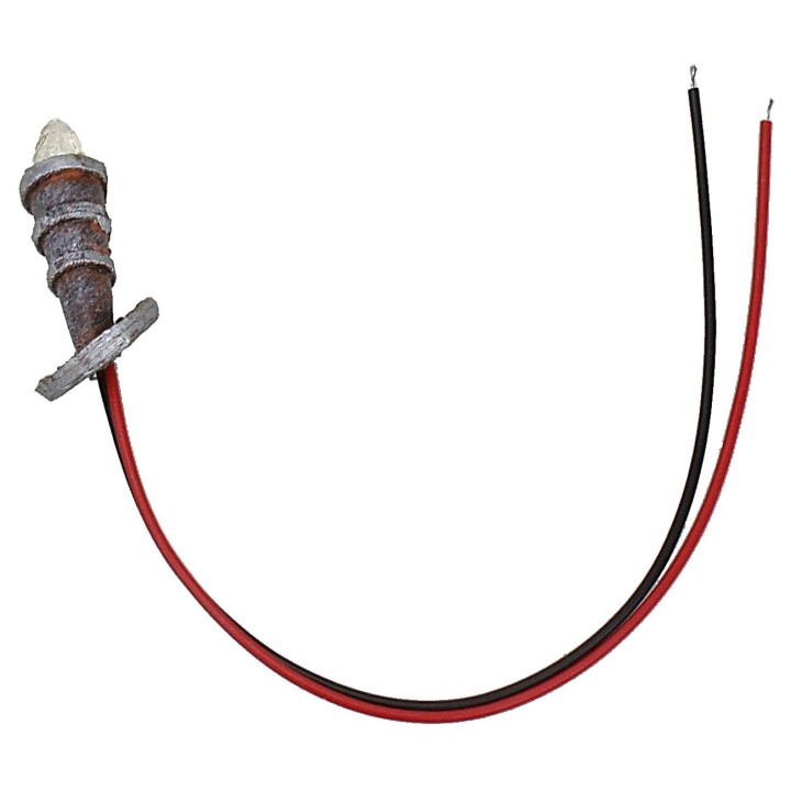 Flickering torch h 4,7 cm with 12 v red led.