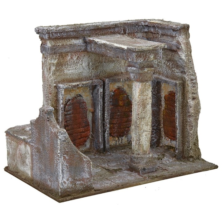 Ambientazione flagellazione di Cristo al foro con poltrona di