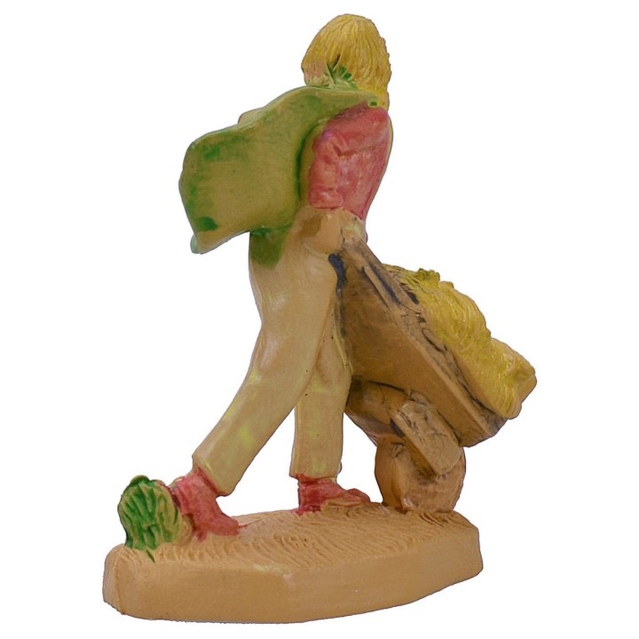 4 cm. Farmer with wheelbarrow