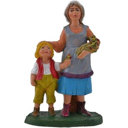 10 cm color Mujer con niña