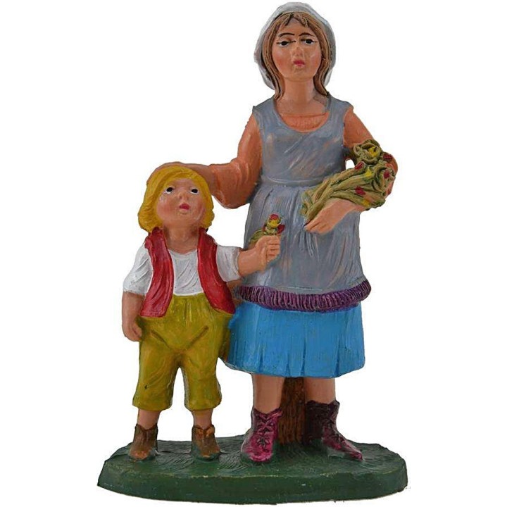 10 cm color Donna con bambina