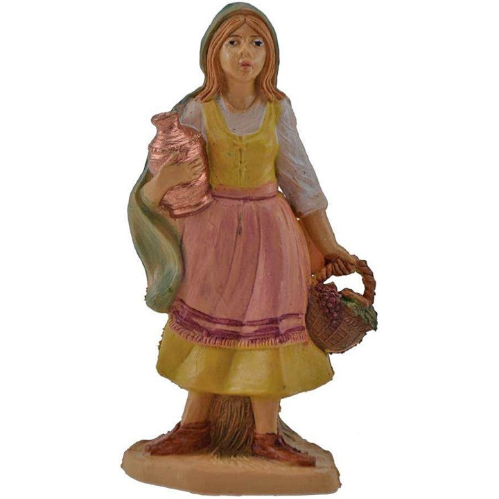 10 cm lux Mujer con cesta y ánfora