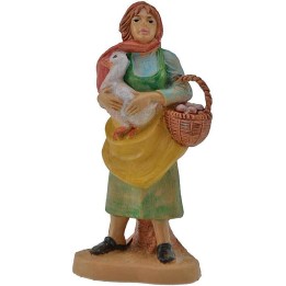 10 cm lux Donna con oca e cesto