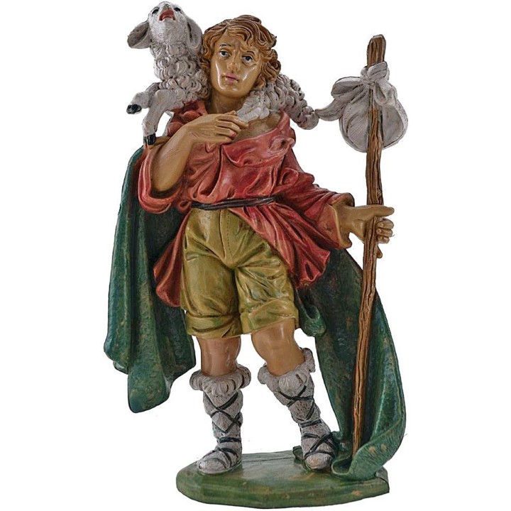 Pastore con agnello sulle spalle 20 cm Euromarchi